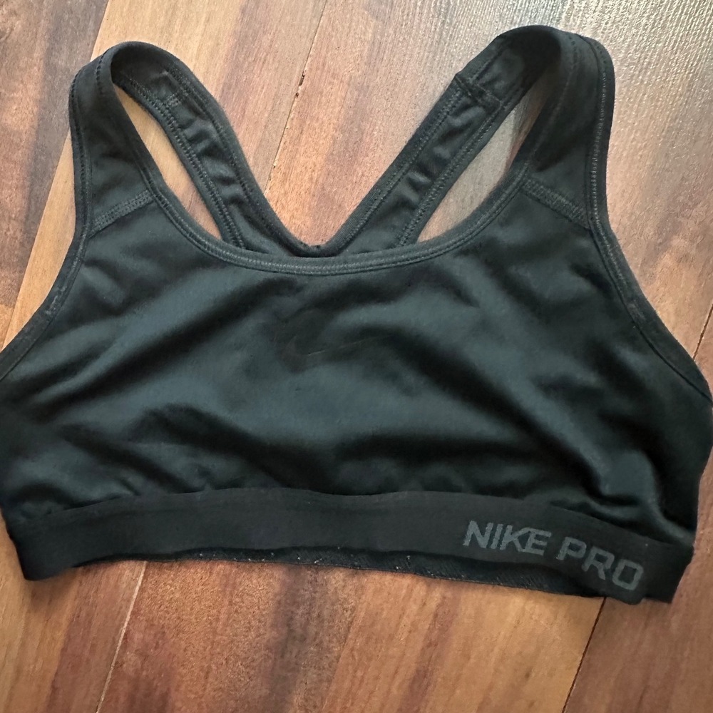 Nike Pro Dri-FIT Womens Black Racerback‎ Sports Bra Size Small Training Gym